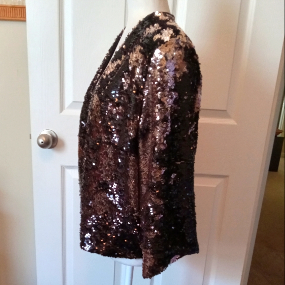 TORRID sequined evening jacket. Bronze and black. 14/16 18/20 - Picture 4 of 9